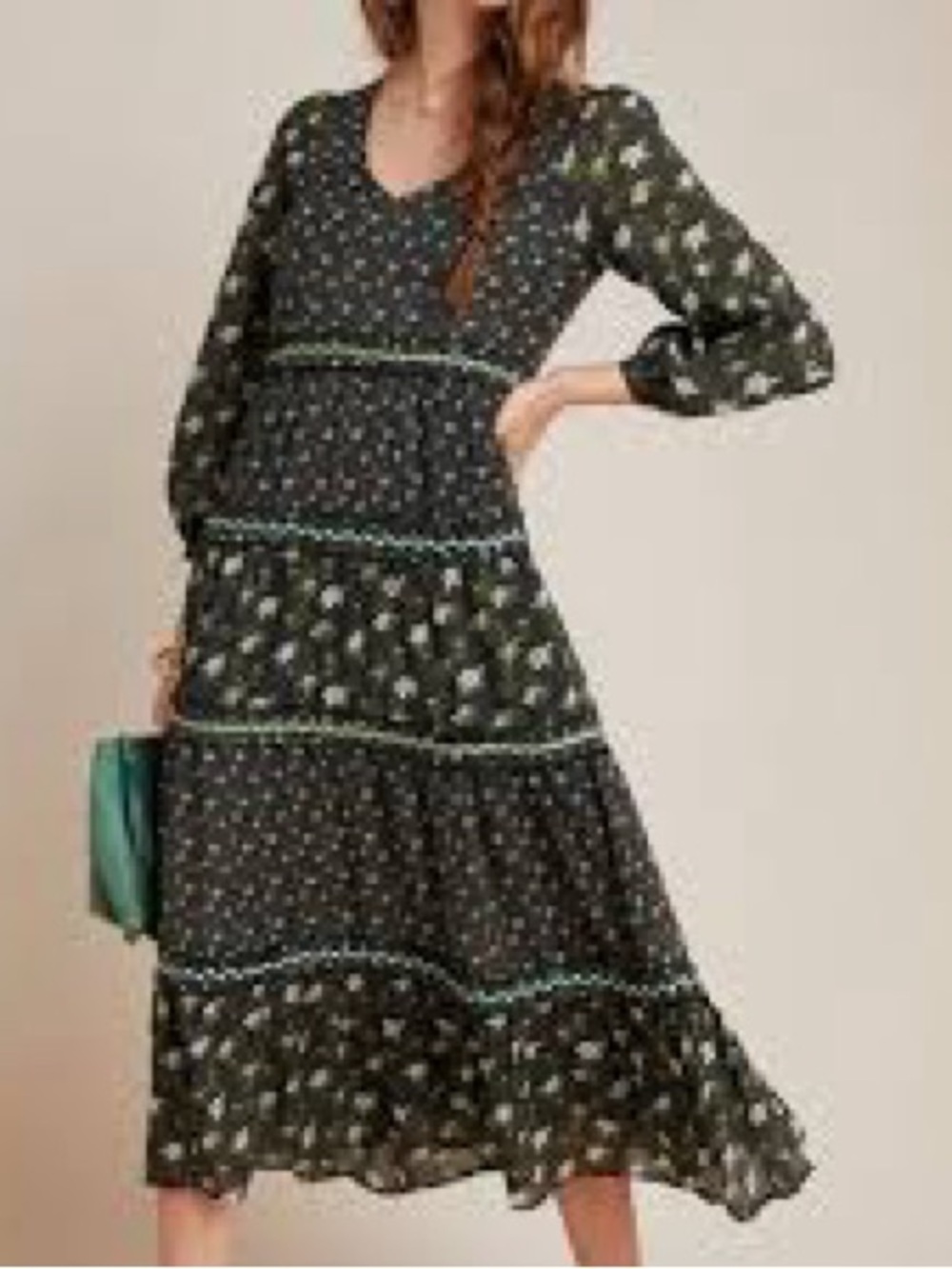 Anthropologie Karoline Tiered Midi Dress